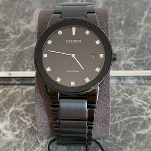 Citizen Axiom Eco-Drive Black Dial Men's Watch NWT